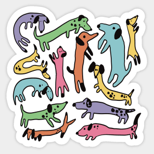 Lots of sausage dogs Sticker